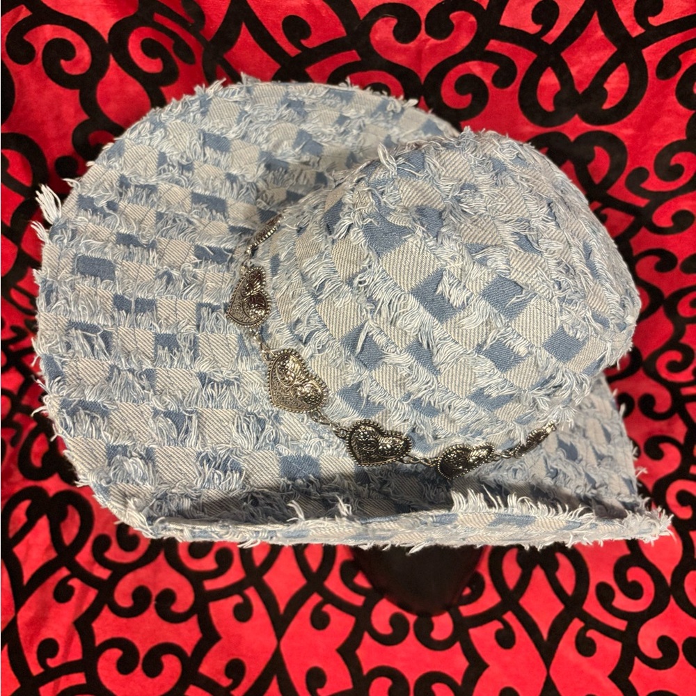 Checkerboard Pattern Cowboy Hat - image 4